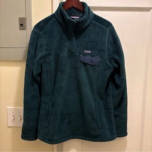 Women’s Patagonia Teal 3/4 button up Fleece pullover size XL